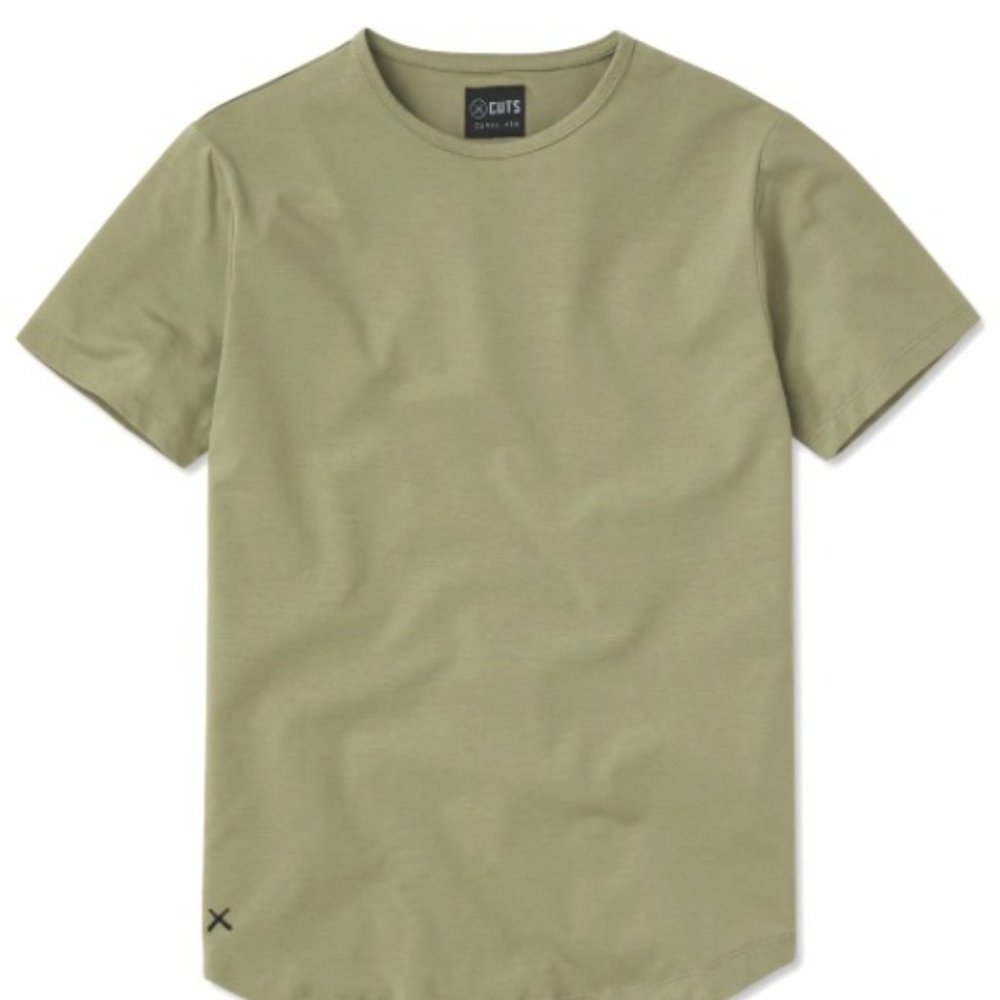 Cuts Clothing Crew Curve-Hem (size L), Color Laurel Oak